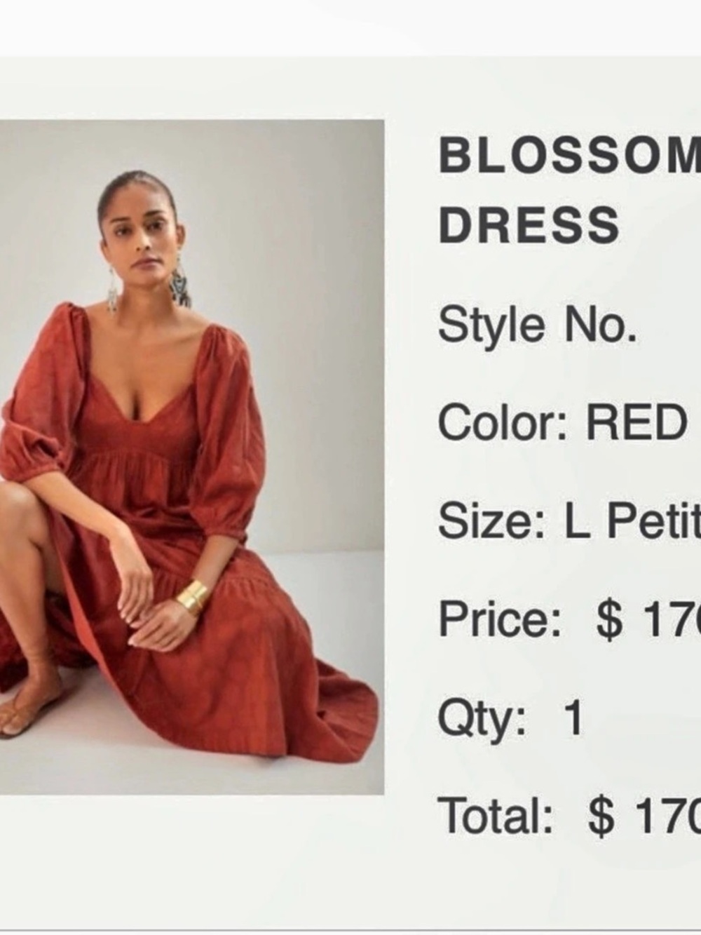 Anthropologie Sweetheart-Neck Tiered Midi Dress Rust Large Petite
